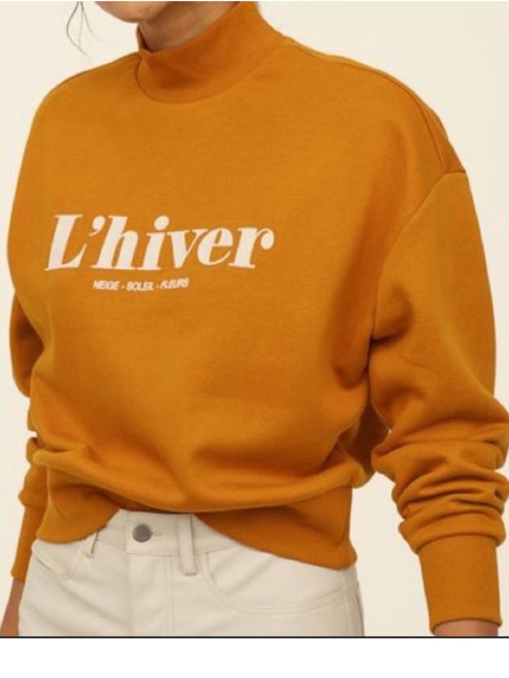 H&M Marigold Mock Neck Banded Turtkeneck Womens XS Winter L’hiver